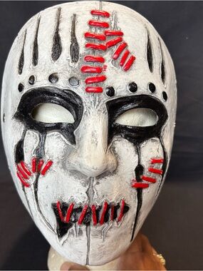 White and Black Stitched Horror Halloween Mask Wall Art